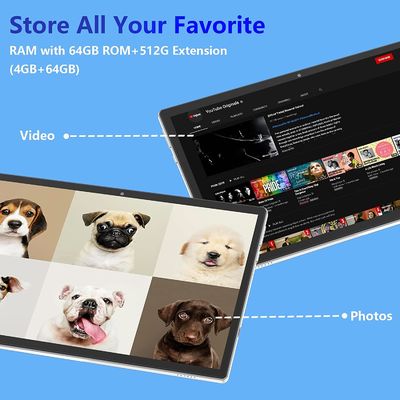 Pouce fait sur commande Ultrabook 1280x800 IPS 4GB+64GB du noyau 10 du quadruple Android11