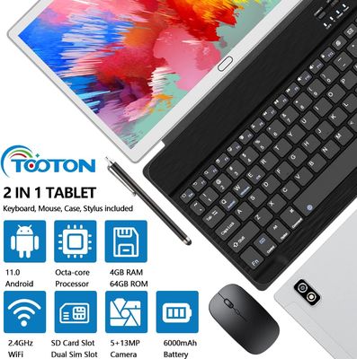 Tablette de Chromebook de noyau d'Octa de 10 pouces Windows 2 dans 1 avec 4+64/128GB