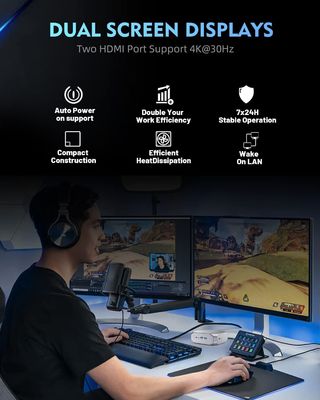 disque transistorisé d'Ubuntu 8GB RAM 128GB de PC d'APU Linux de 4K AMD Ryzen A9 9400 mini